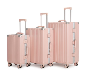 Luxe Unisexe PC Aluminium Large Chariot Valises Double Silencieux Spinner Roulettes Léger Durable Conception À La Mode - Product Image 4