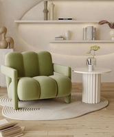 Mobilier nordique de luxe Bureau moderne Hôtel Fauteuil Velours Lounge Accent Canapé Chaise pour Salon Maison Villa