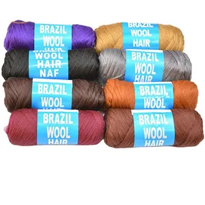 Wholesale brazilian wool hair 100% Acrylic Blended Yarn scale Cheap brazilian wool braiding hair wool hair styles