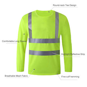 Camiseta de Seguridad Reflectante de Alta Visibilidad con Impresión Personalizada OEM, Camiseta Polo, Uniformes de Trabajo Industriales para Construcción de Carreteras - Product Image 2