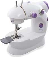 Machine à coudre électrique portable blanche à double vitesse pour débutants, idéale pour la réparation de vêtements, garantie 1 an
