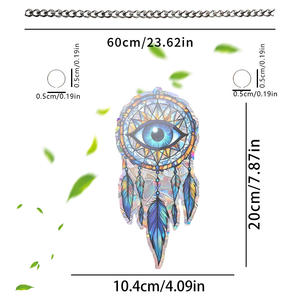 Moderne acrylique mauvais œil attrape-soleil arc-en-ciel fabricant tenture murale ornement pour <span class=keywords><strong>l</strong></span>'été jardin décoration Festivals coloré suspendu - Product Image 6