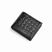 Dompet pendek pria kulit buaya horizontal modis tahan aus, grosir pabrik