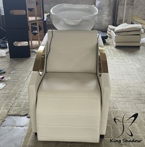 Muebles de salón Equipo de lavado de cabello Champú Cama Blanco Retrolavado Champú Silla Peluquería Unidad de lavado - Product Image 5