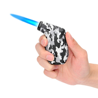 Mini torche à gaz rechargeable de poche camouflage design à jet unique, briquet, nouveauté, articles de fête, couleur personnalisée au butane