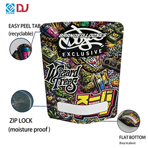 <span class=keywords><strong>Sacs</strong></span> Mylar anti-odeur à faible MOQ, colorés, avec motif graffiti, doublés en aluminium, 3,5g, pour bonbons gélifiés aux fruits - Product Image 1