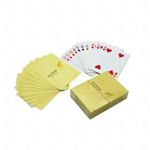 高品质定制标志黄色塑料扑克牌防水扑克印花耐用时尚