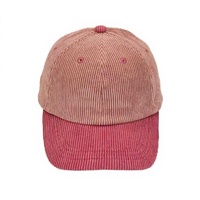 Casquette de baseball en velours côtelé personnalisée, vente en gros, broderie logo lettre, style vintage Dad Hat, 6 panneaux, non structurée