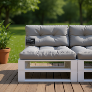 Cojín para Paletas de Exterior, Gris, 27.6 x 27.6 x 4.7 Pulgadas, 100% Poliéster, Diseño Cuadrado Cómodo - Product Image 2