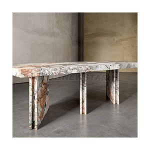 Newstar Panda blanco de lujo personalizado de piedra mesa de mármol comedor mesa de comedor para <span class=keywords><strong>restaurante</strong></span> - Product Image 6