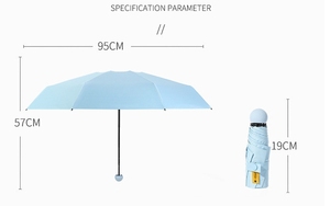 <b>Mini</b> for Purse With Case Uv Protection Sun Lightweight Small <b>Backpack</b> Tiny Portable Folding Compact Umbrella - Product Image 3