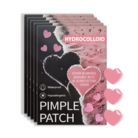 36 patchs/feuille coeur couleur acné Patch maquillage couverture en forme de coeur en gros couleur étoile acné Patch