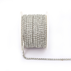 VC, venta al por mayor, cuerda de diamantes de imitación SS16, cadena de copa de diamantes de imitación de 4mm, rollos de diamantes de imitación con cuentas de Metal ABS para ropa, cadenas decorativas - Product Image 2