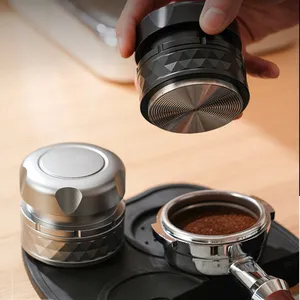 2 en 1 Tamper constante de lujo ajustable 51mm 53mm 58mm nivelador de café distribuidor de café cuerpo de aleación de aluminio SS304 Base