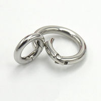 316L Acier Inoxydable Pvd Plaqué Rond Ressort O Anneau Fermoirs Rond Mousqueton Serrure Connecteur Sécurisé pour Bijoux Porte-clés