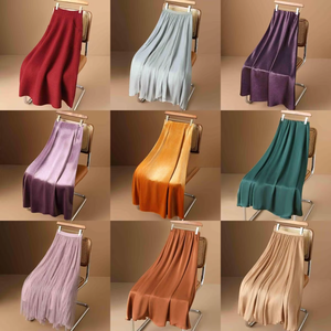 New Wholesale Fashion Women Solid Color High-grade Satin Pleated Skirt Large Size Versatile Skirt - Product Image 1
