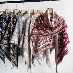 Cashmere Feeling Scarf Custom Logo Thick Winter Warm Long <b>Shawl</b> Wrap Muffler Neckwear Factory Direct Wholesale - Product Image 1