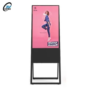 43 inch floor stand non touch android ultra-slim movable LCD Portable digital poster A frame sign board