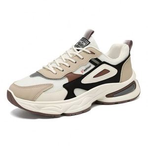Vente directe usine – Chaussures de sport décontractées pour hommes, respirantes, en maille PU, à semelle épaisse, légères et amorties, tendance mode - Product Image 3