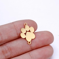 Double trou Chien Chat Griffe Charms Acier inoxydable Patte de chien Pendentifs Connecteurs DIY Choker Bracelets Bijoux Accessoires Fournitures