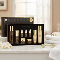 BERGAMO GOLD SKIN CARE Set de 9 Piezas, Set de Regalo de Lujo, Iluminador, Antienvejecimiento, Hidratante, Blanqueador, Extracto de Ginseng, Revitalizante, Unisex