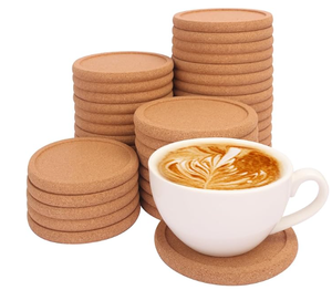 Sous-verres en liège pour boissons Sous-verres vierges absorbants pour lèvres résistants à la chaleur pour porte-verre à vin pour projets de bricolage artisanaux - Product Image 1