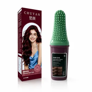 Crème colorante pour cheveux OEM avec logo personnalisé, rouge bordeaux, teinture permanente pour cheveux, vente en gros directe d'usine - Product Image 1