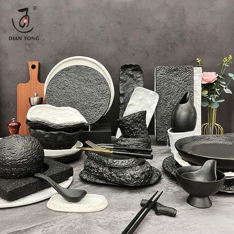 Rock Hotel White Europe Matte Dinnerware Sets Ceramic Dinner Plates for ...