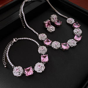 Fashion Jewelry <b>Sets</b> Platinum Plated Amethyst Zircon Necklace <b>Bracelet</b> Earrings Ring <b>Set</b> Jewelry Elegant Luxury Gift for Women - Product Image 6