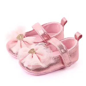 Beautiful fancy baby girls shoes with flower design