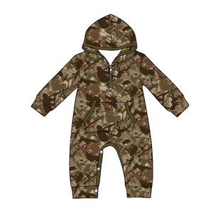 LR3029 Conjunto de pelele con capucha para bebé, niño, estampado de pato, manga larga, venta al por mayor - Product Image 3
