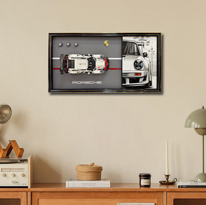 Tranh treo khung 3D mô hình xe thể thao cổ điển, bộ sưu tập thời trang, lắp ráp bằng khối xây dựng, dành cho phòng học - Product Image 5