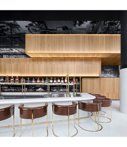 <span class=keywords><strong>Bancone</strong></span> <span class=keywords><strong>Bar</strong></span> <span class=keywords><strong>Lineare</strong></span> Moderno su Misura in Pietra Artificiale Eco-Friendly con LED per Uso Commerciale in Hotel e Agriturismi - Product Image 3