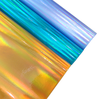 Tissu en similicuir effet miroir laser 0,7 mm, brillant iridescent, cuir synthétique PU pour la fabrication de sacs, de chaussures et d'artisanat DIY