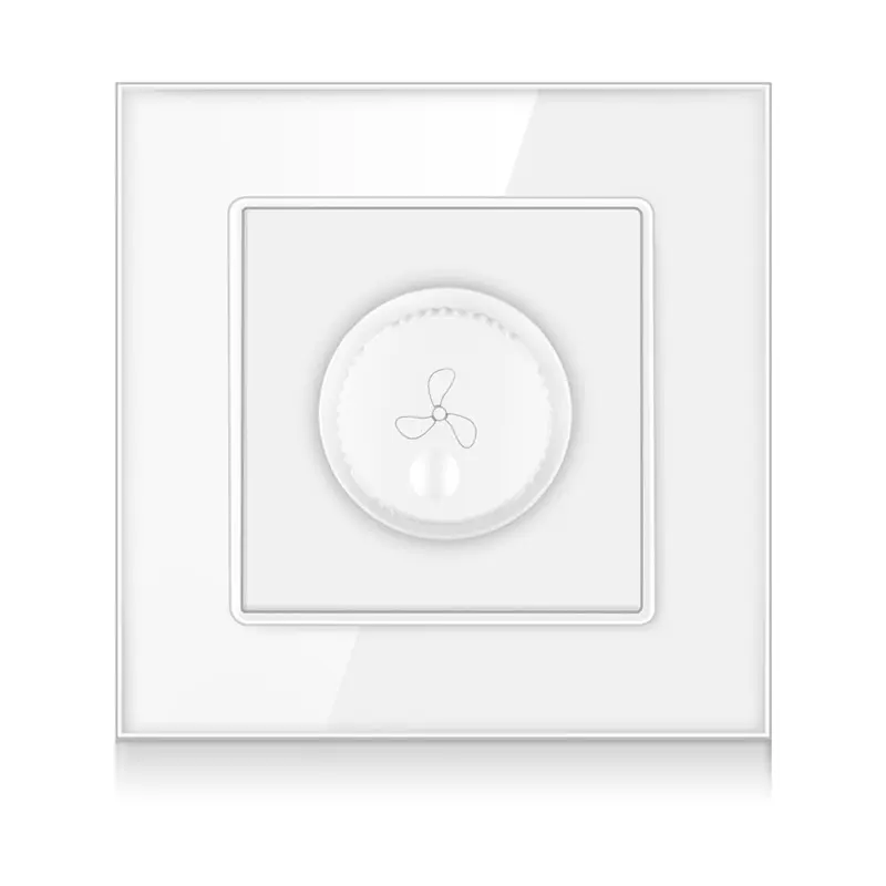 Smart Home Wall Speed Control Switch Tempered Glass Panel for Fan Premium Quality Wall Switches