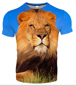 Deep Men <span class=keywords><strong>Plus</strong></span> Size <span class=keywords><strong>tigre</strong></span> <span class=keywords><strong>lion</strong></span> impression 3d t-shirt homme enfant eau couleur <span class=keywords><strong>tigre</strong></span> à manches courtes 3D t-shirts - Product Image 3