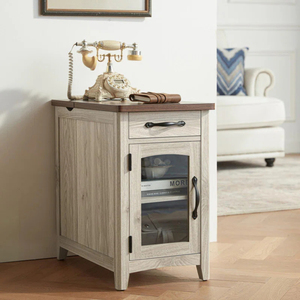 Professional Furniture Manufacturer Side <b>Table</b> for Wholesale, Farmhouse End with Storage and Charging Station - Product Image 1