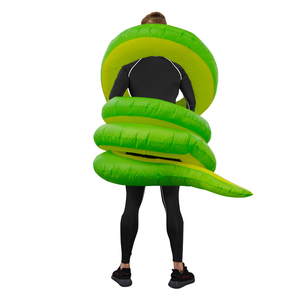 Venta al por mayor de <span class=keywords><strong>Halloween</strong></span> divertido adultos Animal verde <span class=keywords><strong>serpiente</strong></span> inflable traje de - Product Image 4