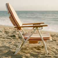 Vente en gros de chaises de plage légères et compactes pour le soleil, chaises de jardin inclinables avec grande poche arrière zippée