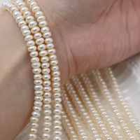 Perles d'eau douce naturelles blanches en vrac, 4,5-5 mm, pour bracelet fait main, collier, création de bijoux DIY, artisanat, création artistique
