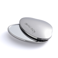 Vente en gros de miroir cosmétique compact rotatif en forme de nuage en métal argenté