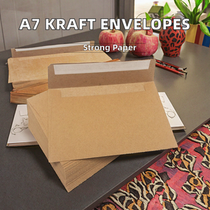 Sobres Personalizados con Impresión Serigráfica y Laminado, Marca <span class=keywords><strong>Sensu</strong></span>, Autosellables, para Tarjetas A4/A7, Papel Kraft en Blanco para Tarjetas de Felicitación - Product Image 3