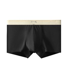<span class=keywords><strong>Intimo</strong></span> in tinta unita 2025 nuovo modello da <span class=keywords><strong>uomo</strong></span>-cintura comoda, senza cuciture e traspirante con Logo-pantaloni svasati in stile giovanile - Product Image 6