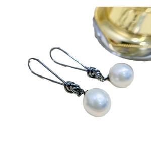 Accessoires en argent S925 pour la création de bijoux, plateau vide avec perles rondes de 8 à 12 mm, boucles d'oreilles pendantes tendance 22231 - Product Image 5