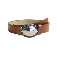 Ceinture personnalisée pour femme, tendance, en alliage, avec boucle ovale rétro, polyvalente pour jeans, jupes et pantalons, nouvelle collection, décontractée, usage quotidien, en stock, offre spéciale