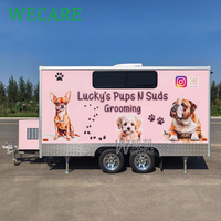 Camion de toilettage mobile pour animaux de compagnie WECARE, station de lavage pour chiens, chariot en libre-service, remorque de toilettage pour chiens avec équipement de salon pour chiens