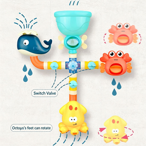 Jouet de bain pour bébé en promotion : jeu <span class=keywords><strong>d</strong></span>'assemblage de tuyaux <span class=keywords><strong>d</strong></span>'<span class=keywords><strong>eau</strong></span> à jet pour la baignoire, motif dessin animé océanique, pour tout-petits et enfants - Product Image 2