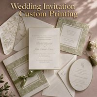 Invitations de mariage élégantes personnalisées avec dorure à chaud et design personnalisé, avec enveloppes pour la cérémonie de mariage