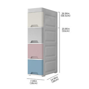 ตู้เก็บของพลาสติกในห้องน้ำ 4 ชั้น ตู้ลิ้นชักพลาสติก - Product Image 3