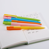 Stylo gel en plastique simple couleur bonbon pour étudiants et bureaux, stylo signature blanc, stylo publicitaire promotionnel avec impression de logo